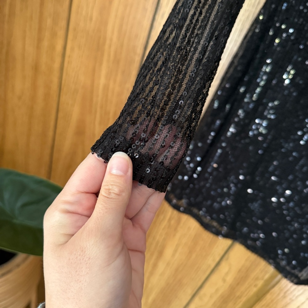 Lucy in the Sky Black Squin Bodycon Dress - Picture 5 of 8